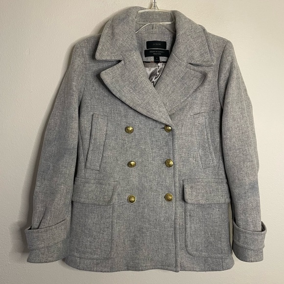 J Crew Majesty Stadium Cloth Peacoat Wool Coat c8554